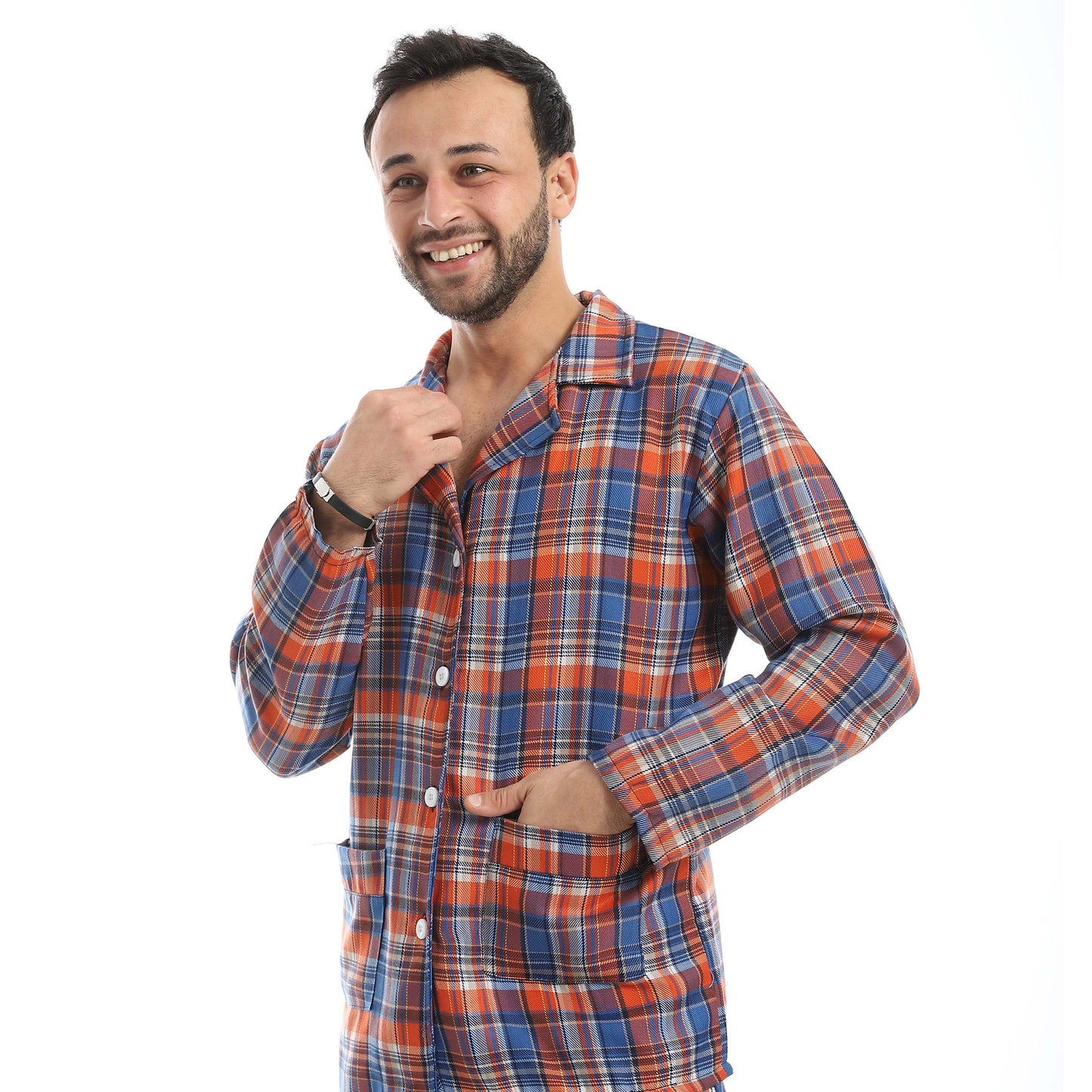 Orange & Blue Classic Checkered Pajama