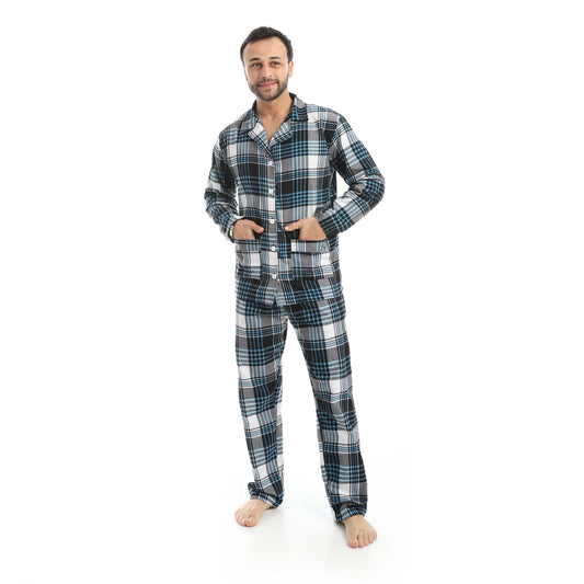 Turquoise Classic Checkered Pajama