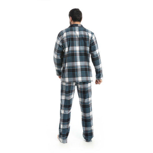 Turquoise Classic Checkered Pajama