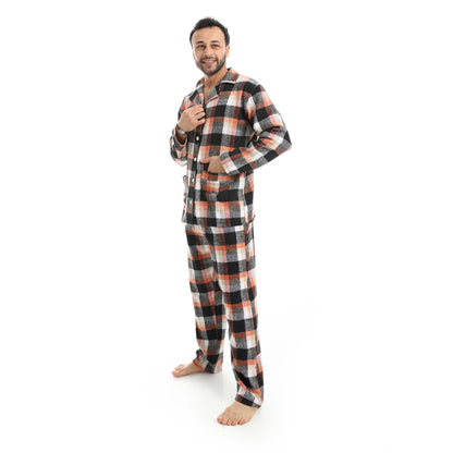 Orange & Black Classic Checkered Pajama