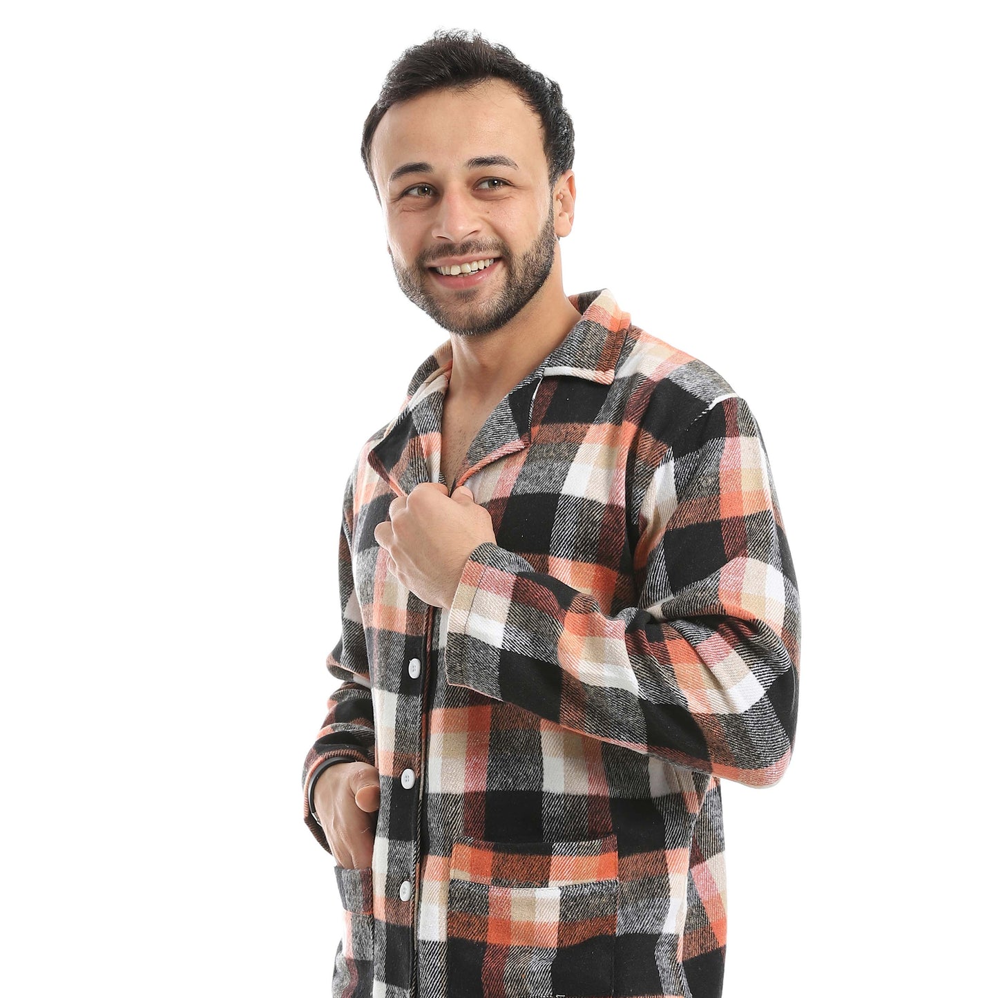 Orange & Black Classic Checkered Pajama