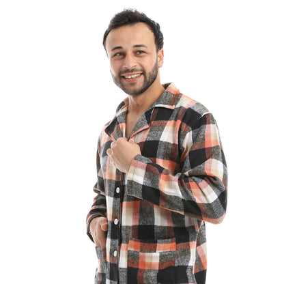 Orange & Black Classic Checkered Pajama