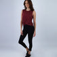 Burgundy Yoga Twist Cropped Tank Top