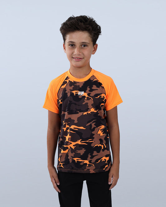 Orange Army Training Sports T-Shirt for Boys