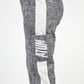 ATUM| Gym Track Pants With Side Panel - Black with White printed