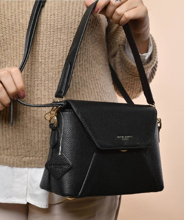 Black Crossbody Bag with Small Handle