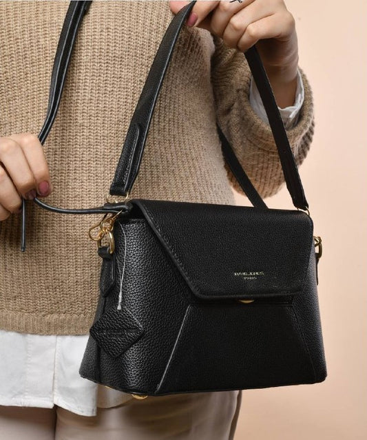 Black Crossbody Bag with Small Handle