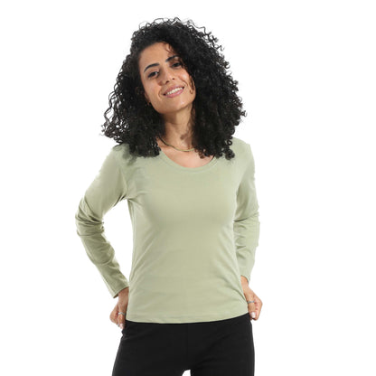 Single Lycra Wide Neck Basic Top