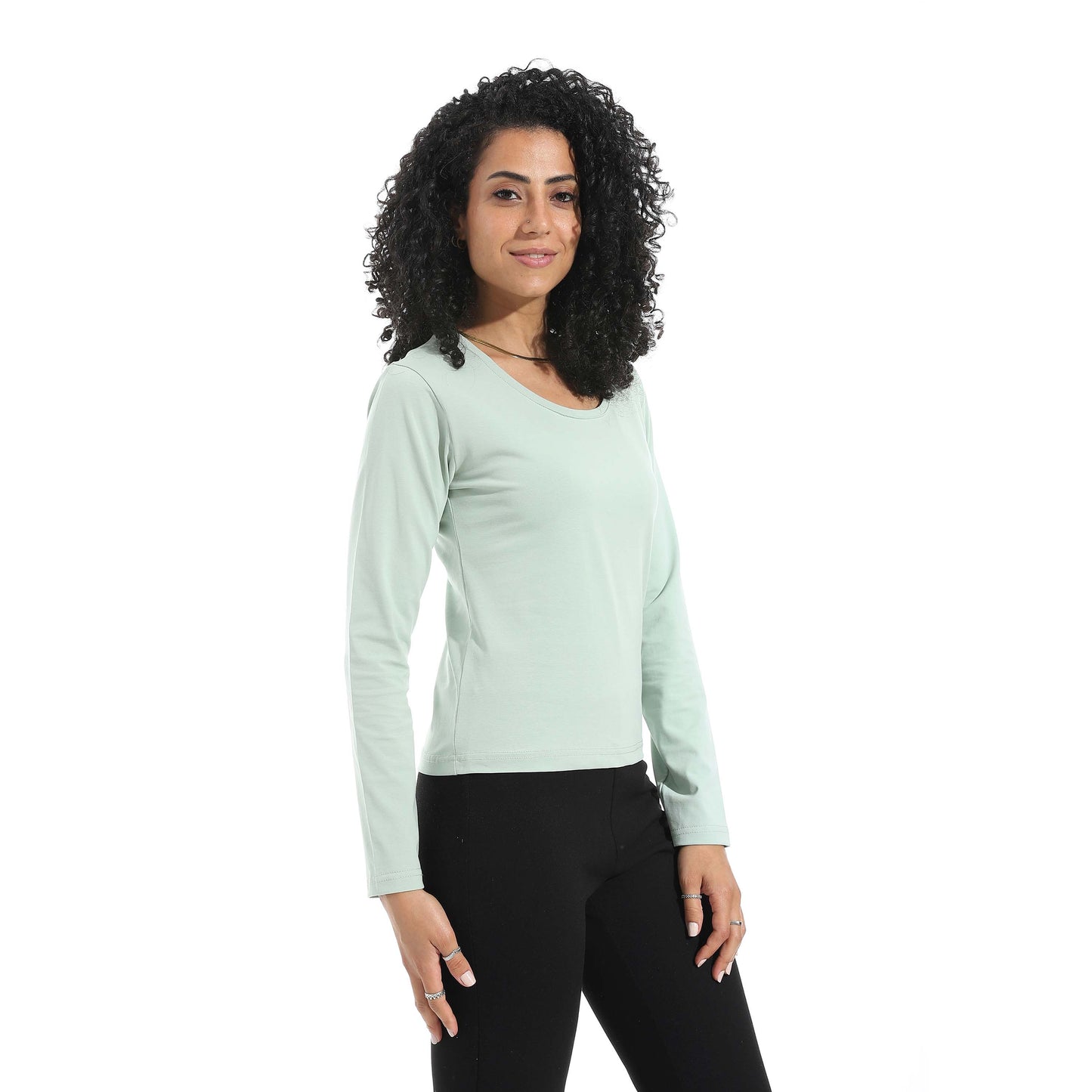 Single Lycra Wide Neck Basic Top
