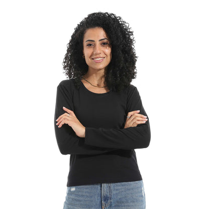 Single Lycra Wide Neck Basic Top