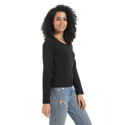 Single Lycra Wide Neck Basic Top