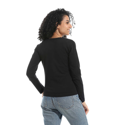 Single Lycra Wide Neck Basic Top