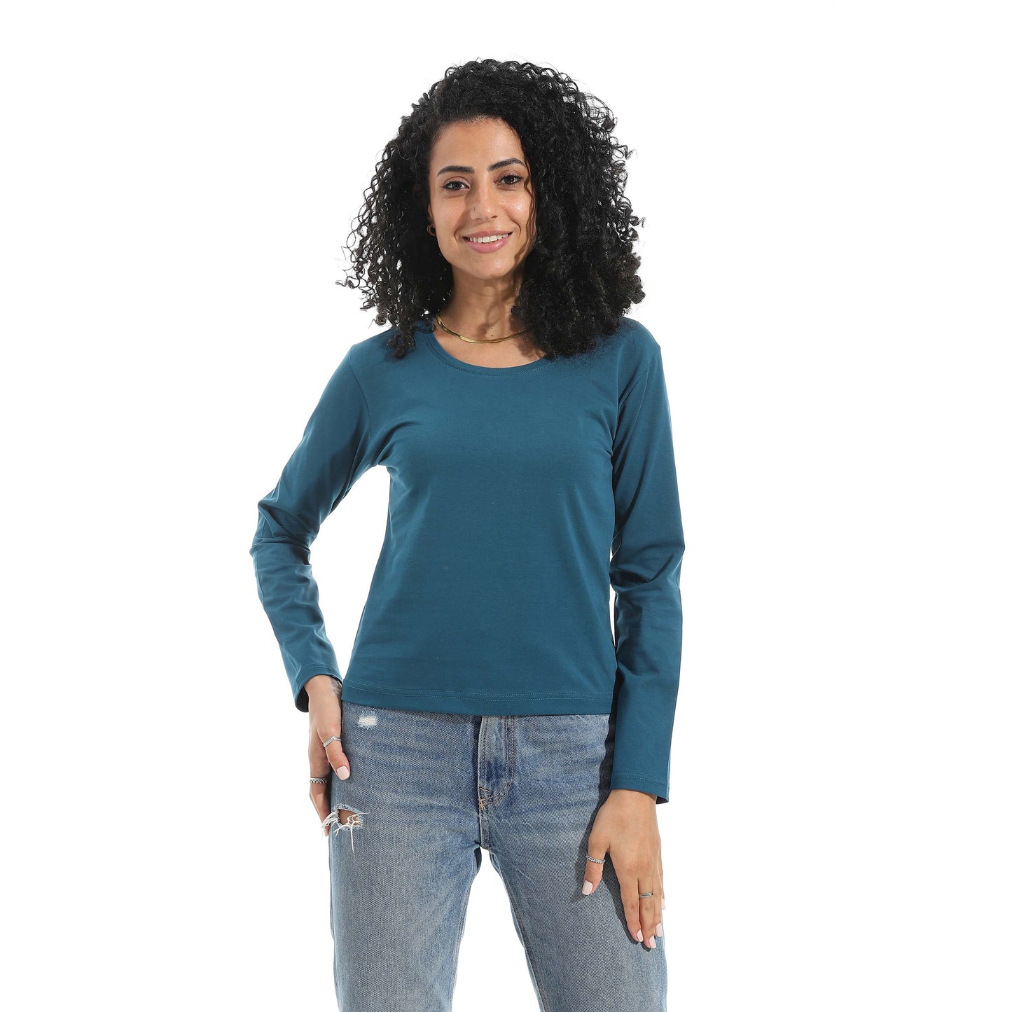Single Lycra Wide Neck Basic Top