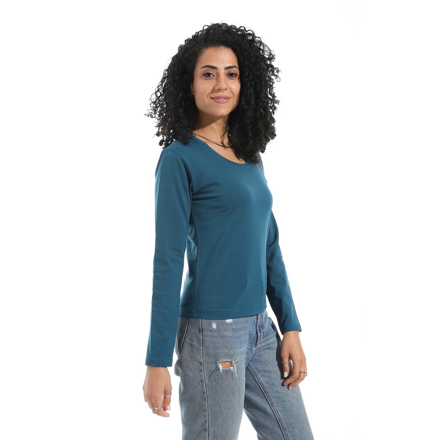 Single Lycra Wide Neck Basic Top