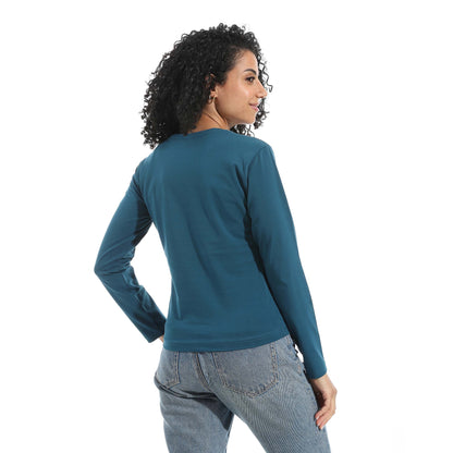 Single Lycra Wide Neck Basic Top