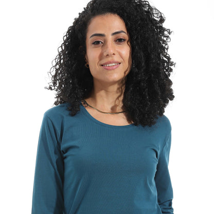 Single Lycra Wide Neck Basic Top