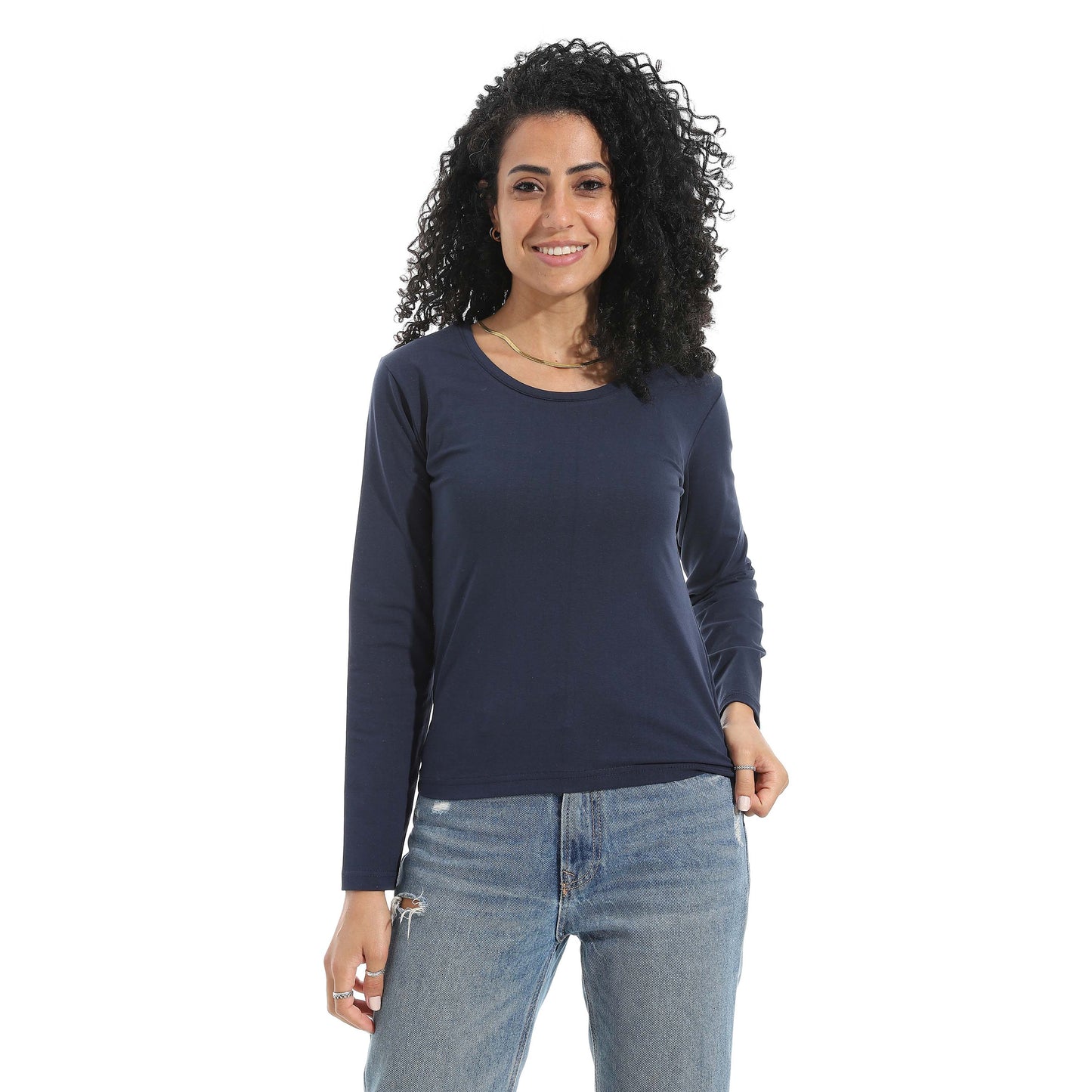 Single Lycra Wide Neck Basic Top