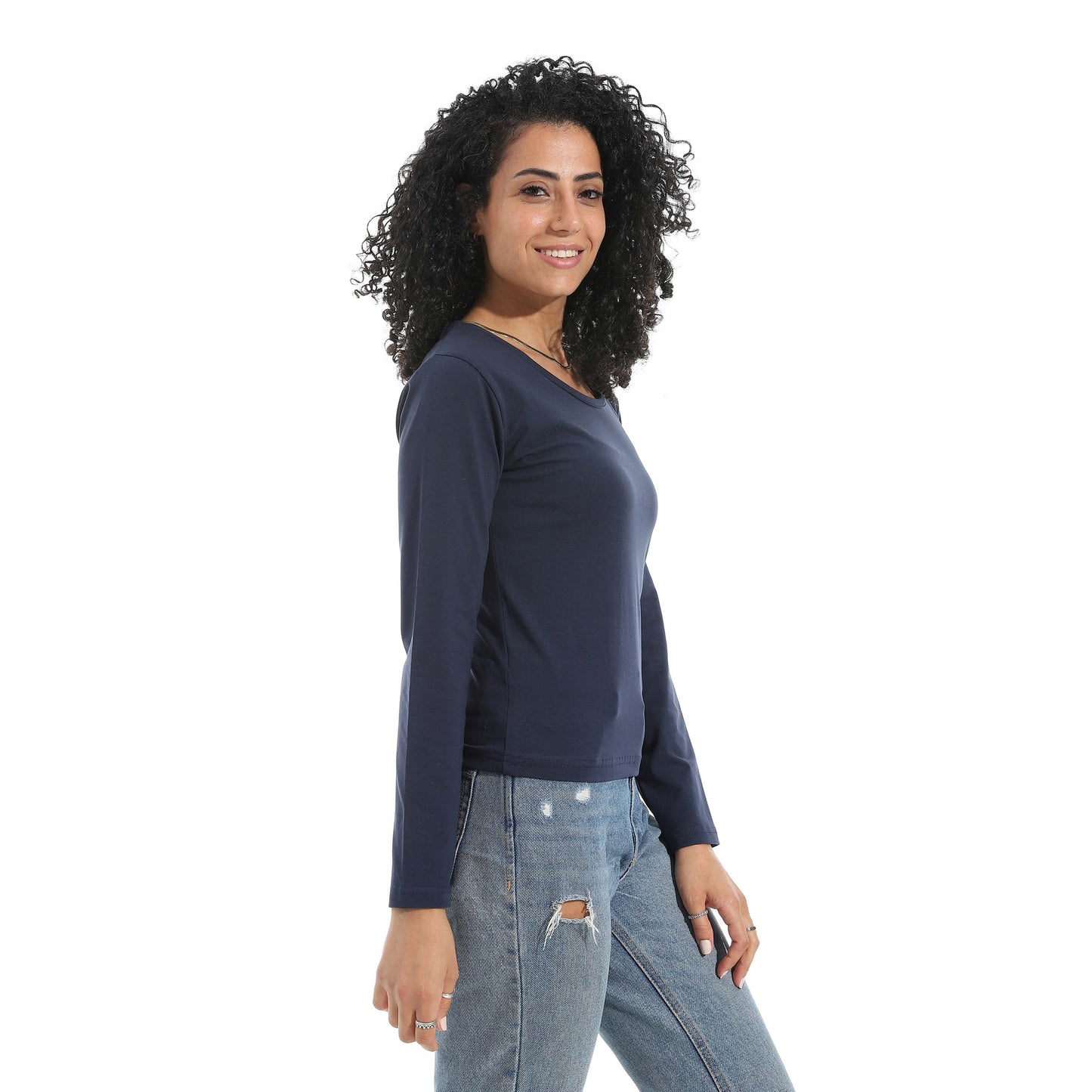 Single Lycra Wide Neck Basic Top