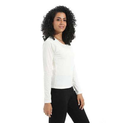 Single Lycra Wide Neck Basic Top