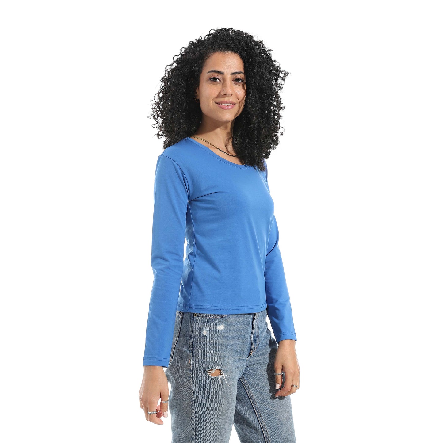 Single Lycra Wide Neck Basic Top