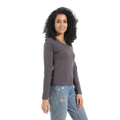 Single Lycra Wide Neck Basic Top