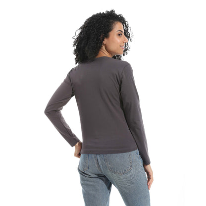 Single Lycra Wide Neck Basic Top