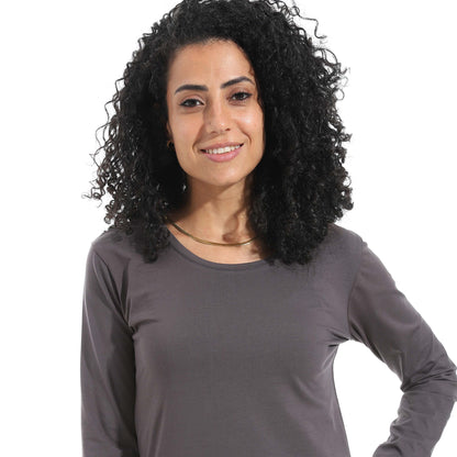 Single Lycra Wide Neck Basic Top