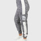 ATUM| Gym Track Pants With Side Panel - Black with White printed