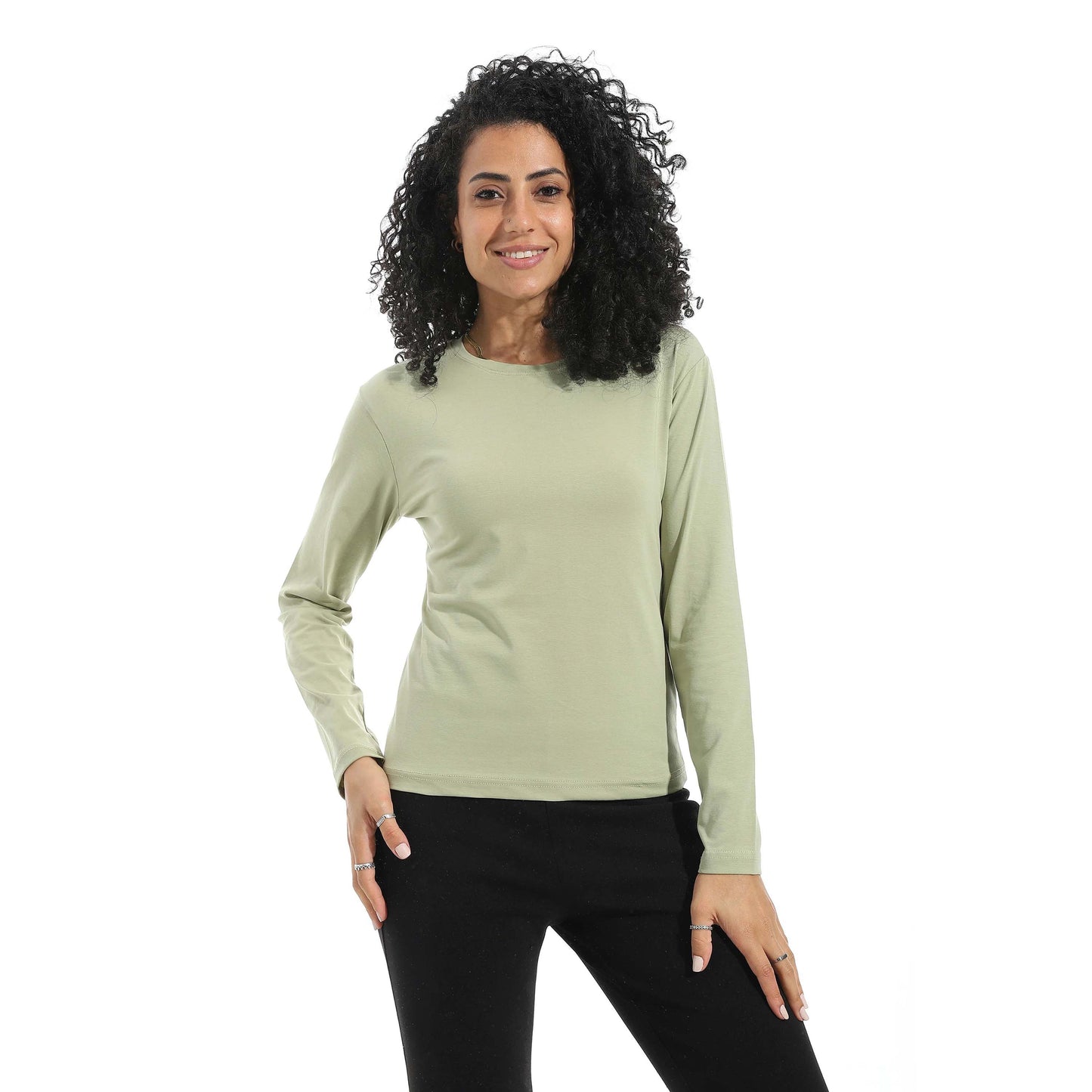 Single Lycra Crew Neck Basic Top