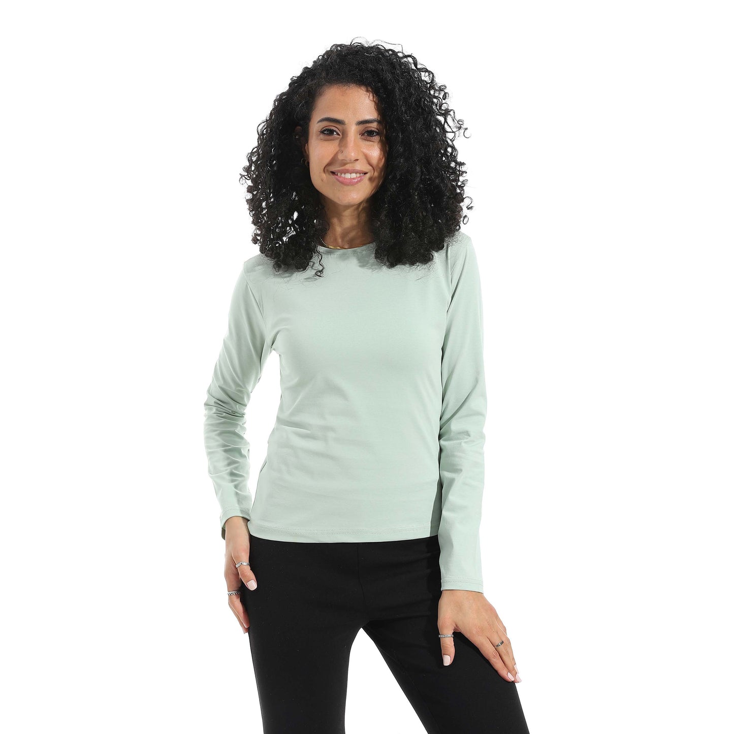 Single Lycra Crew Neck Basic Top