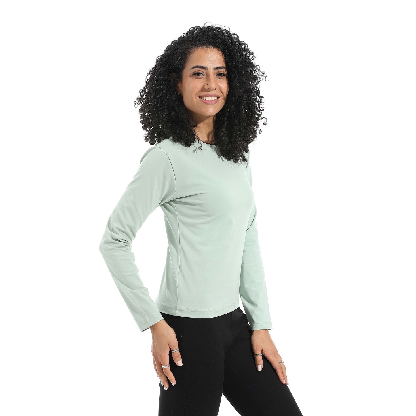 Single Lycra Crew Neck Basic Top
