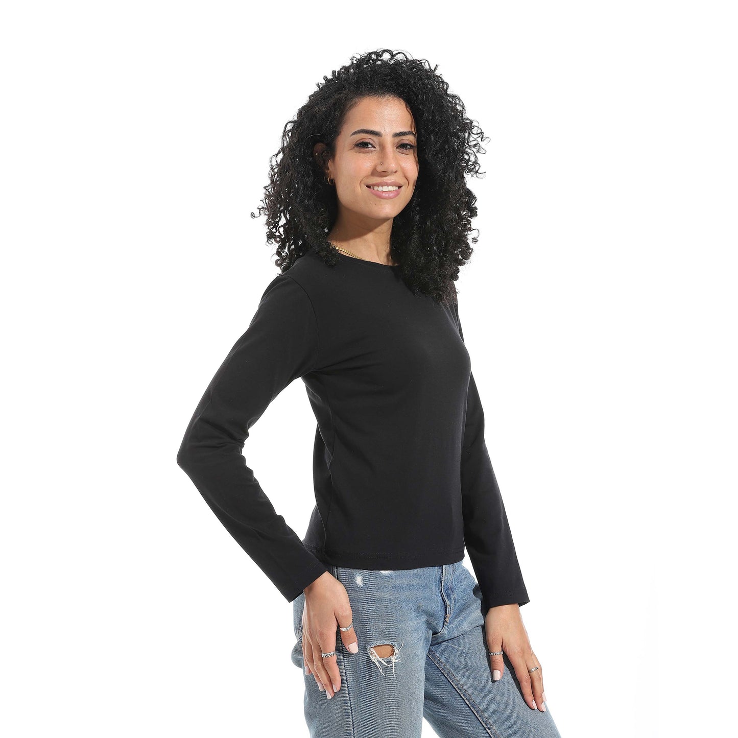 Single Lycra Crew Neck Basic Top