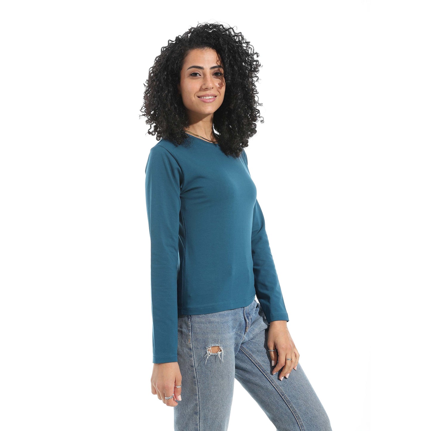 Single Lycra Crew Neck Basic Top