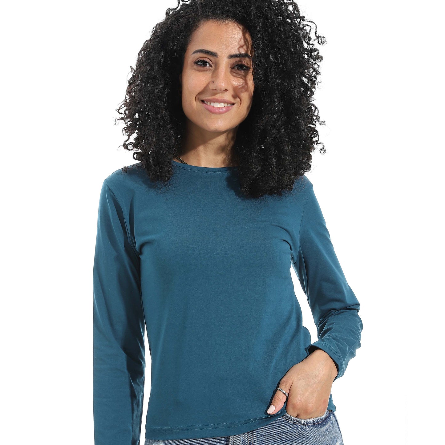 Single Lycra Crew Neck Basic Top