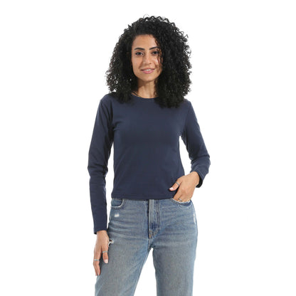 Single Lycra Crew Neck Basic Top