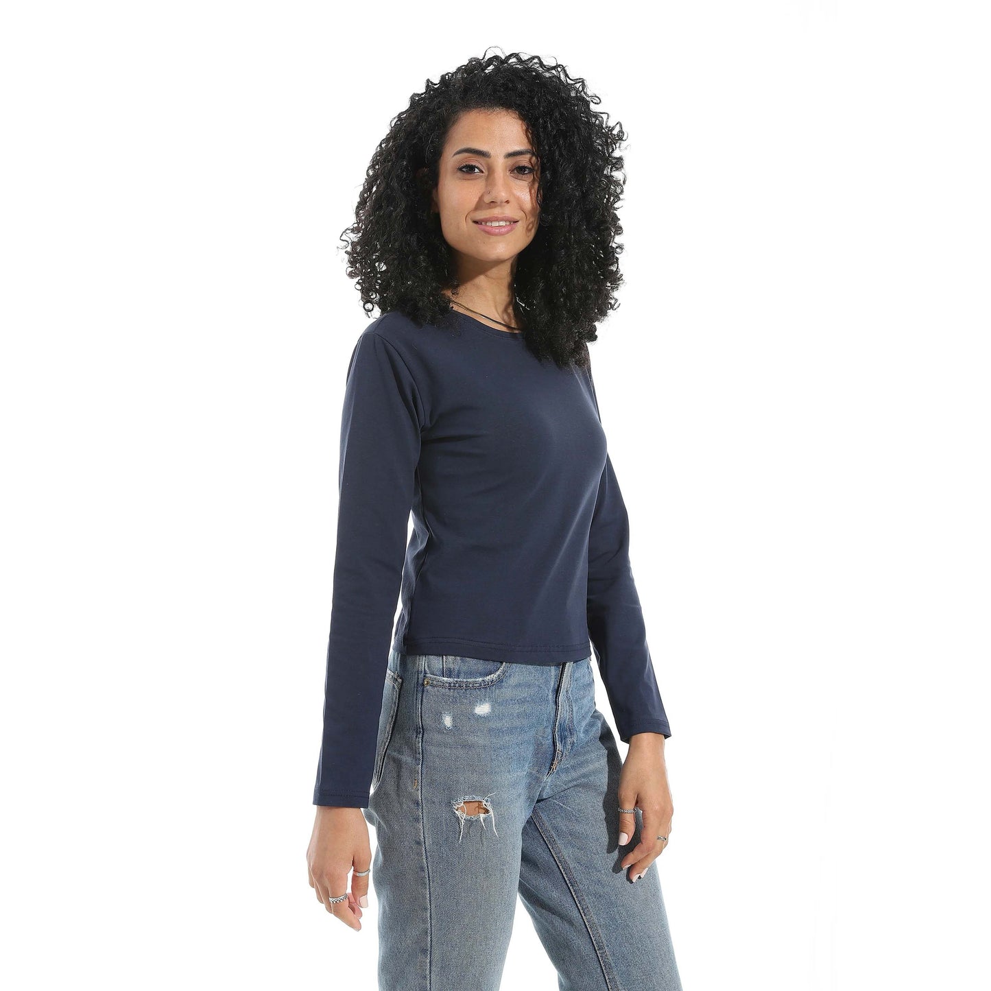 Single Lycra Crew Neck Basic Top
