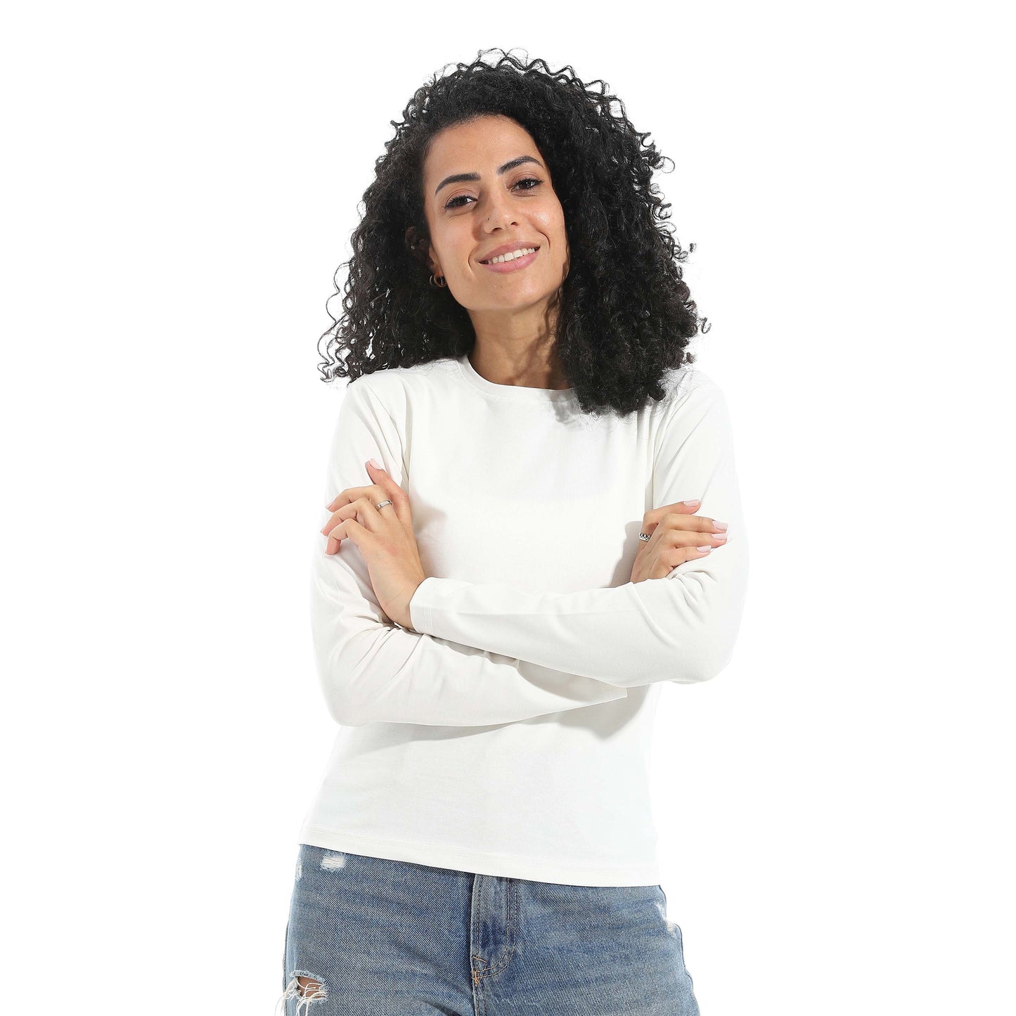 Single Lycra Crew Neck Basic Top