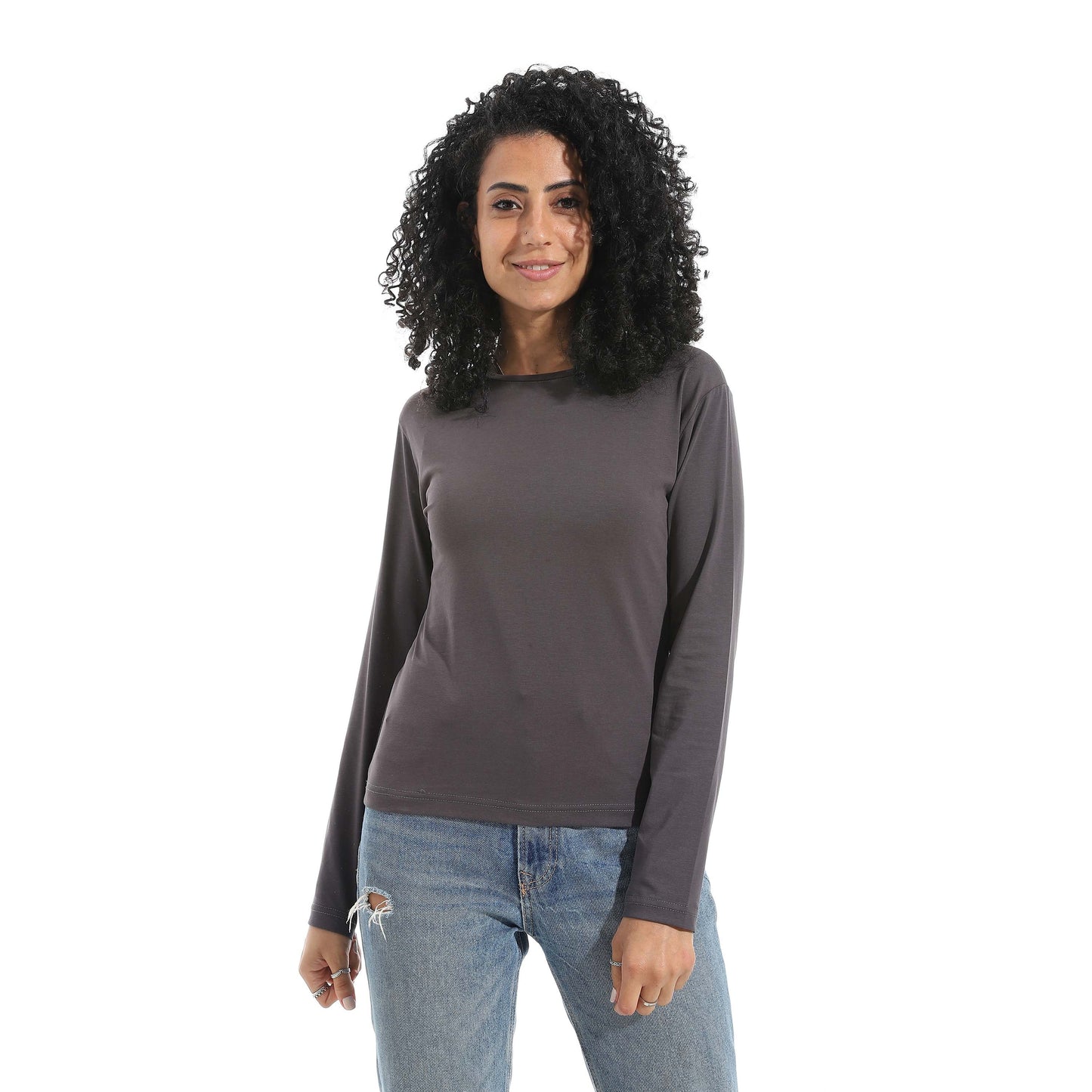 Single Lycra Crew Neck Basic Top