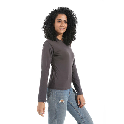 Single Lycra Crew Neck Basic Top