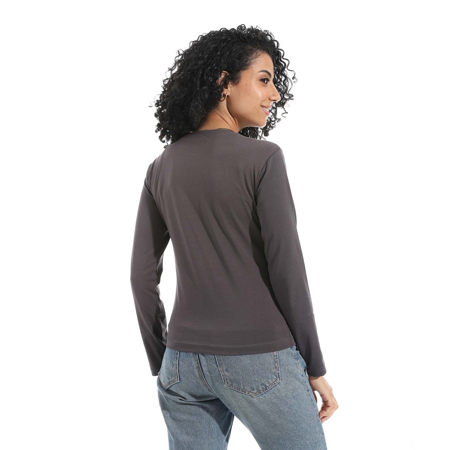Single Lycra Crew Neck Basic Top