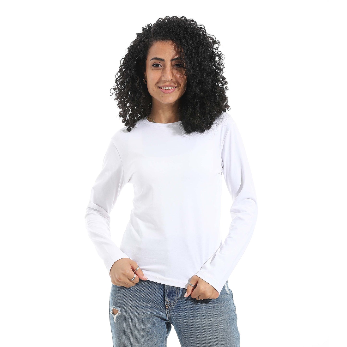 Single Lycra Crew Neck Basic Top