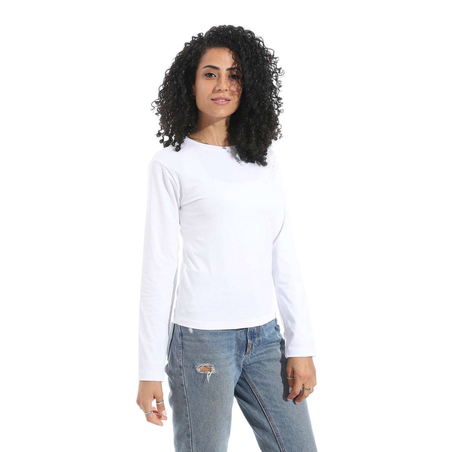 Single Lycra Crew Neck Basic Top