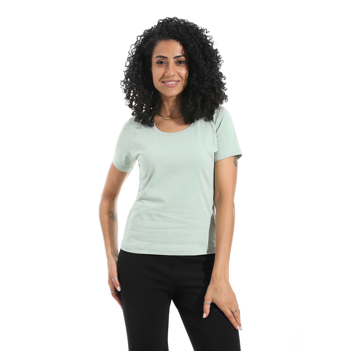 Half Sleeve Wide Neck Top