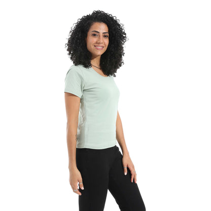 Half Sleeve Wide Neck Top