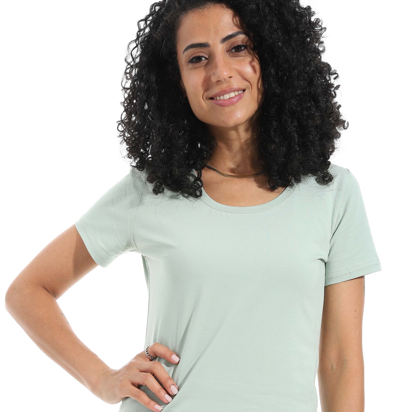 Half Sleeve Wide Neck Top