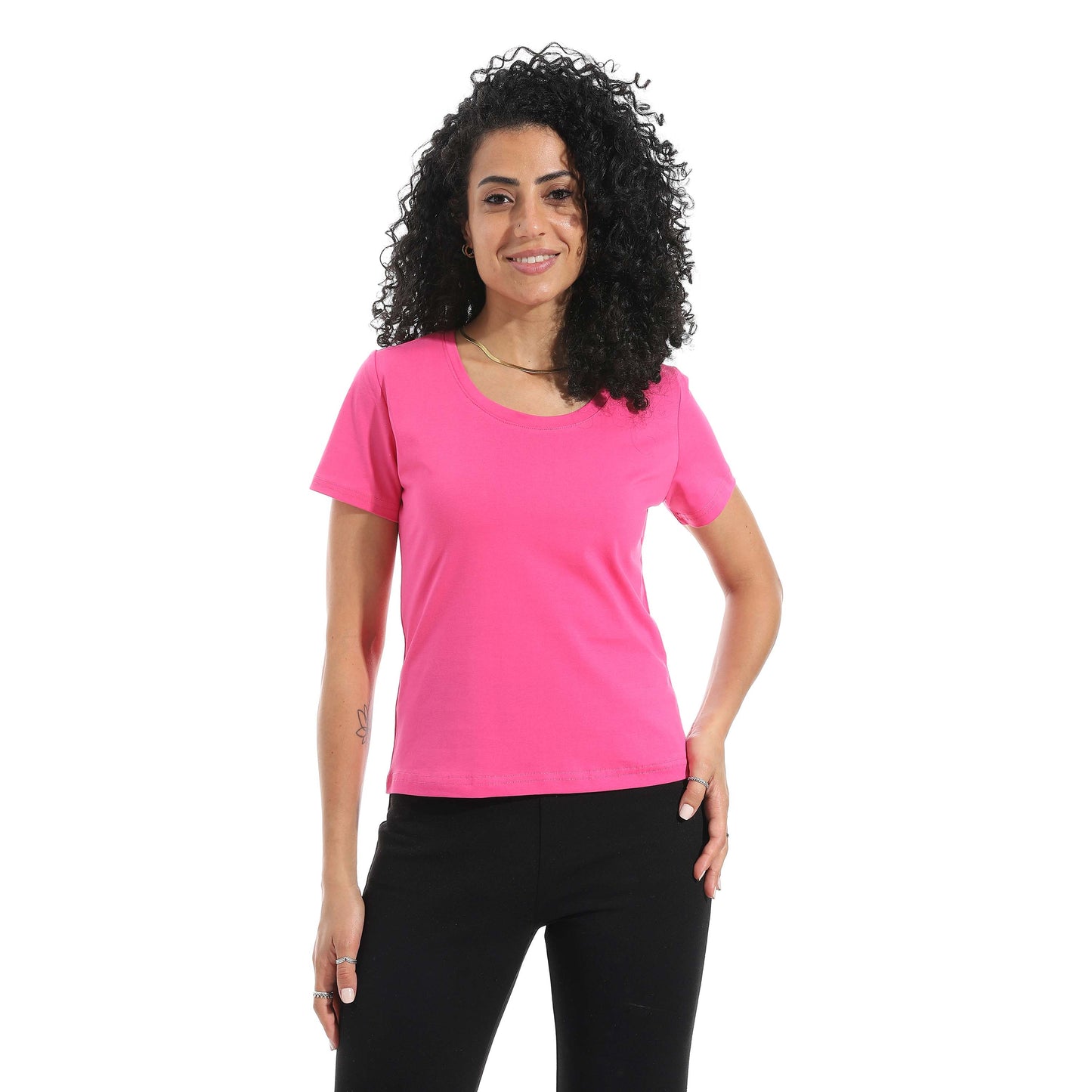 Half Sleeve Wide Neck Top