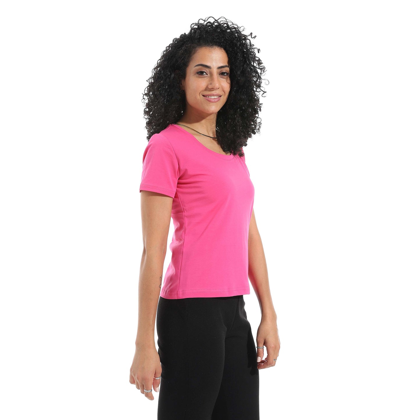 Half Sleeve Wide Neck Top