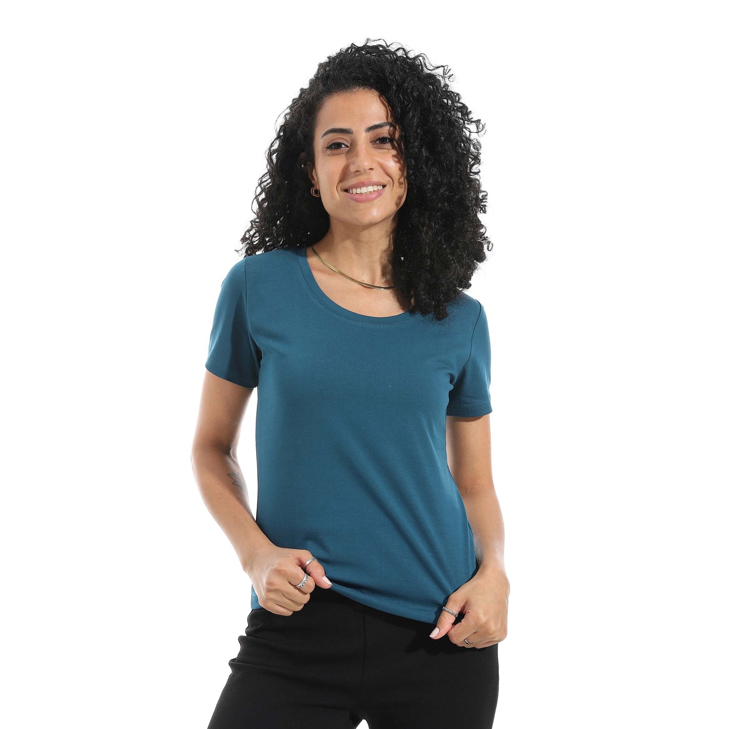 Half Sleeve Wide Neck Top