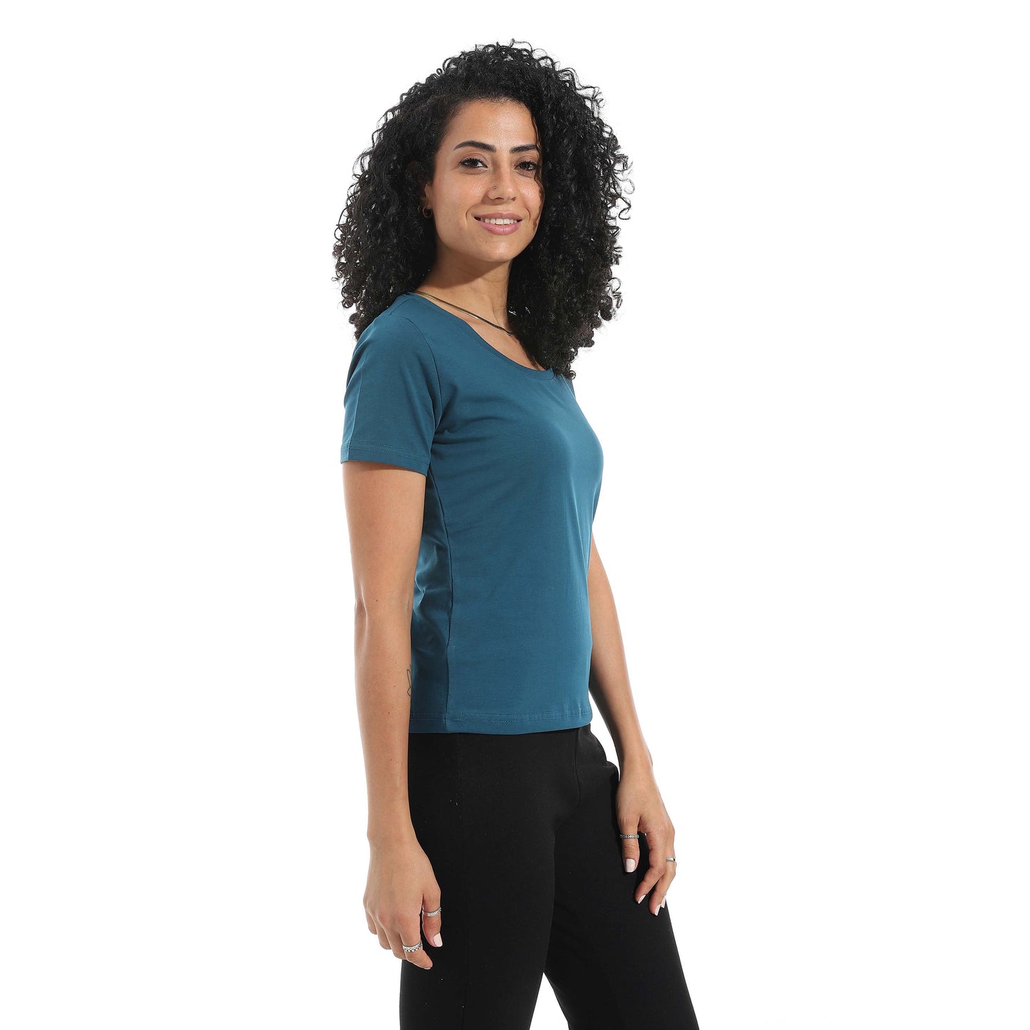 Half Sleeve Wide Neck Top