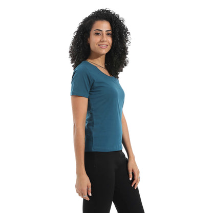 Half Sleeve Wide Neck Top